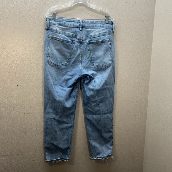 Old Navy High-Rise OG Straight Jeans Women’s Size 12 Light Wash Distressed Ankle - Picture 8 of 9